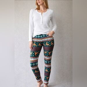 Festive Reindeer Print Leggings